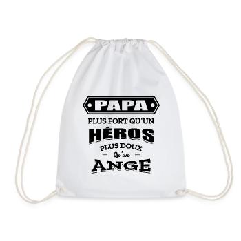 PAPA PLUS FORT QU'UN HEROS PLUS DOUX QU'UN ANGE - Sac de sport léger - blanc - Devant