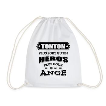 TONTON PLUS FORT QU'UN HEROS PLUS DOUX QU'UN ANGE - Sac de sport léger - blanc - Devant