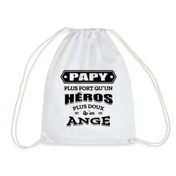 PAPY PLUS FORT QU'UN HEROS PLUS DOUX QU'UN ANGE - Sac de sport léger - blanc - Devant