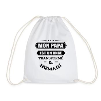 MON PAPA EST UN ANGE TRANSFORMÉ EN HUMAIN - Sac de sport léger - blanc - Devant