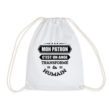 MON PATRON C'EST UN ANGE TRANSFORMÉ EN HUMAIN - Sac de sport léger - blanc - Devant