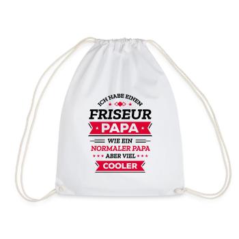 FRISEUR PAPA: VATERTAG, GEBURTSTAG, WEIHNACHTEN - Turnbeutel - Weiß - Vorne