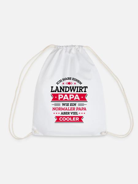 LANDWIRT PAPA: GEBURTSTAG, VATERTAG, WEIHNACHTEN - Turnbeutel - Weiß