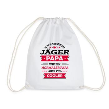 JÄGER PAPA COOL, GEBURTSTAG, WEIHNACHTEN, VATERTAG - Turnbeutel - Weiß - Vorne