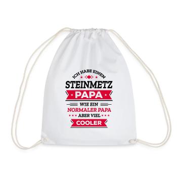 STEINMETZ PAPA: GEBURTSTAG WEIHNACHTEN VATERTAG - Turnbeutel - Weiß - Vorne