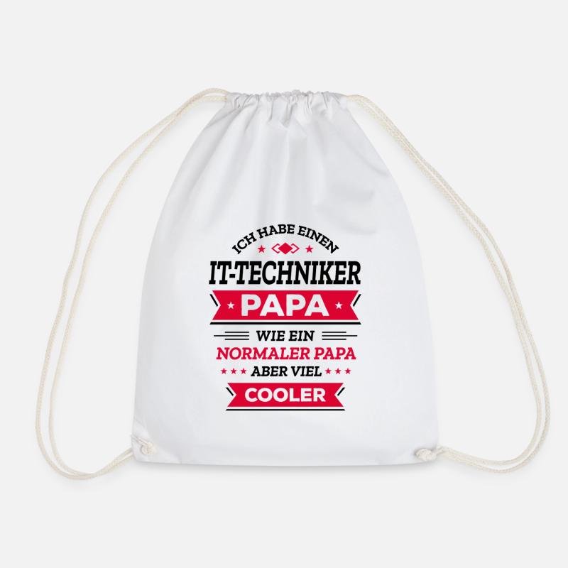 IT-TECHNIKER PAPA - COOLER, VATERTAG, WEIHNACHTEN - Turnbeutel - Weiß