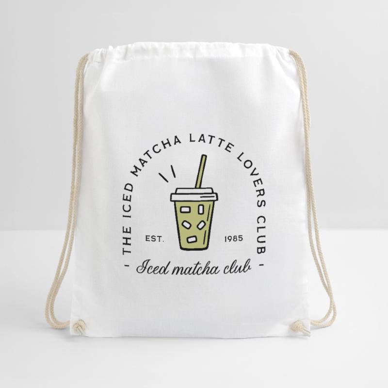 Iced matcha latte lovers Drawstring Bag