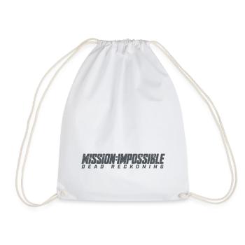 Mission Impossible Dead Reckoning Logo In Black - Drawstring Bag - white - Front