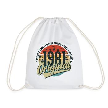 Original 1981 Jahrgang Vintage Geburtstag - Turnbeutel - Weiß - Vorne