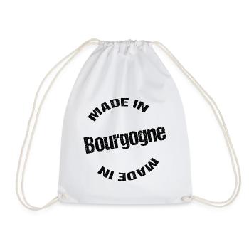 Made in Burgundy - Drawstring Bag - white - Front