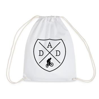 Mountain Bike Dad Papa Father Cycling MTB Bike - Drawstring Bag - white - Front
