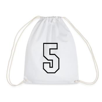 5 years jersey number 5 t-shirt sports jersey 5 - Drawstring Bag - white - Front