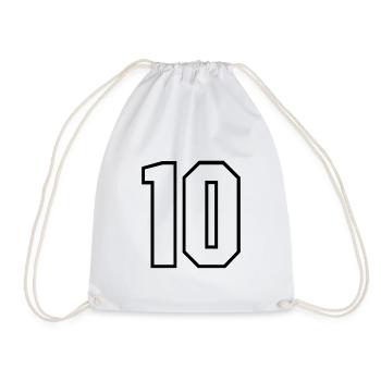 10 years jersey number 10 t-shirt sports jersey 10 - Drawstring Bag - white - Front