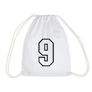 9 years jersey number 9 t-shirt sports jersey 9 - Drawstring Bag - white - Front