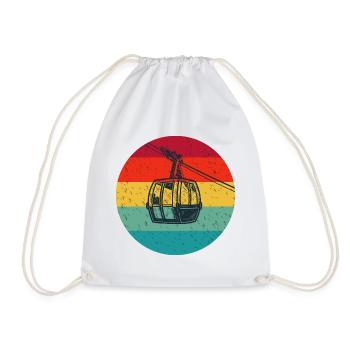 Cable car shirt for gondola and mountain railway fans - Drawstring Bag - white - Front