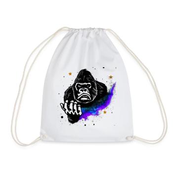 Gorilla Nebula | AI Art | AI generated Art - Drawstring Bag - white - Front