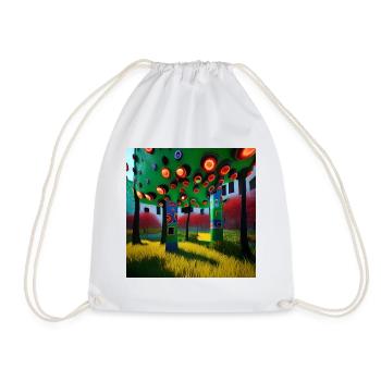 Color Tree - Drawstring Bag - white - Front