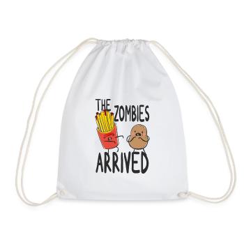 Zombie Fries Potato Halloween Humor - Drawstring Bag - white - Front