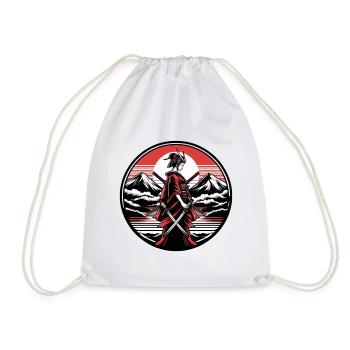 Women's kimono katana - Drawstring Bag - white - Front
