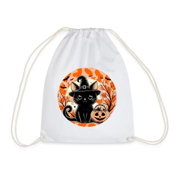 Chaton sorcière halloween - Sac de sport léger - blanc - Devant
