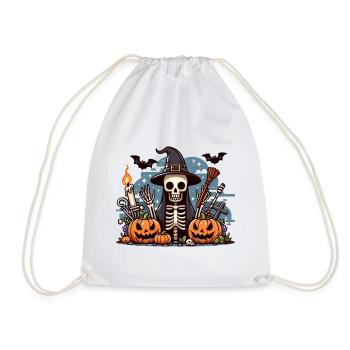 Mr. Bone Gruseliges Halloween 4 - Turnbeutel - Weiß - Vorne