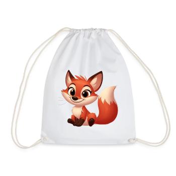 Fox - Drawstring Bag - white - Front