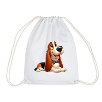 Basset 9 - Drawstring Bag - white - Front