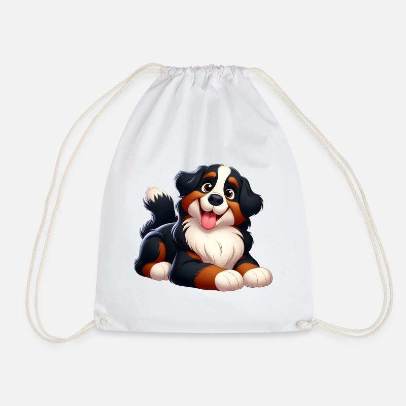 Bernese Mountain Dog 2 - Drawstring Bag - white