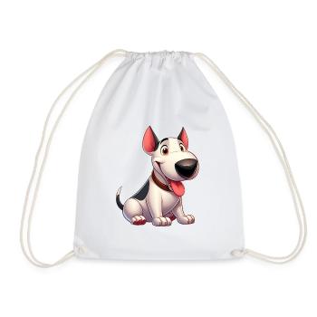 bull terrier - Drawstring Bag - white - Front