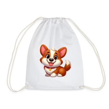 Corgi 12 - Drawstring Bag - white - Front
