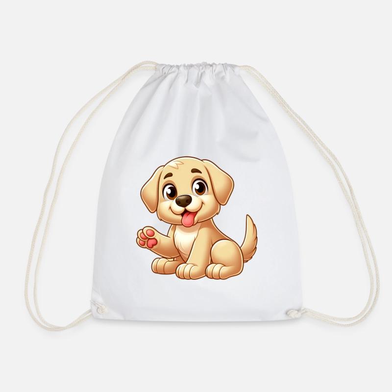 Labrador 8 - Drawstring Bag - white