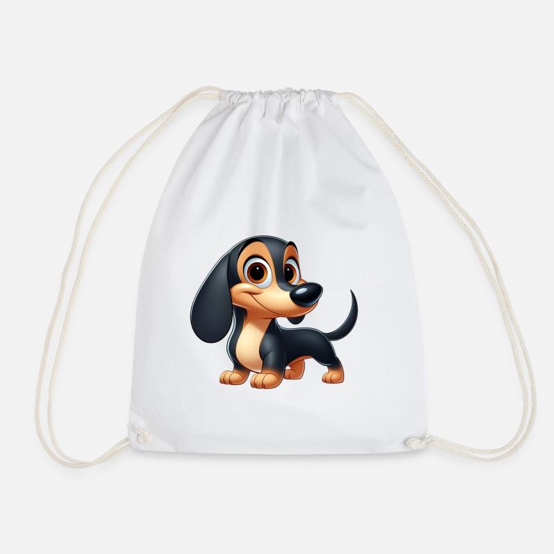 Dachshund 3 - Drawstring Bag - white