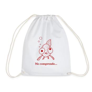 No comprendo Lustiges Fisch Shirt - Turnbeutel - Weiß - Vorne