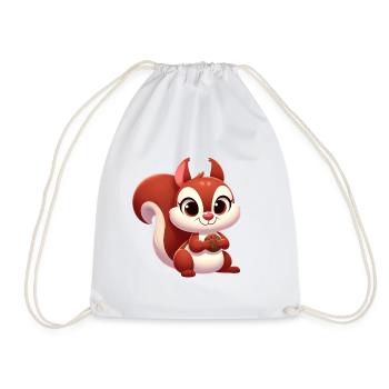 Squirrel 2 - Drawstring Bag - white - Front