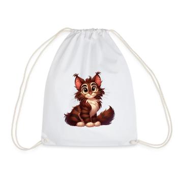 Maine Coon 8 - Turnbeutel - Weiß - Vorne