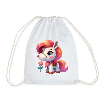 pony 3 - Drawstring Bag - white - Front
