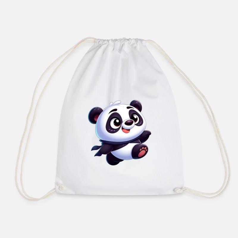 Panda 4 - Drawstring Bag - white