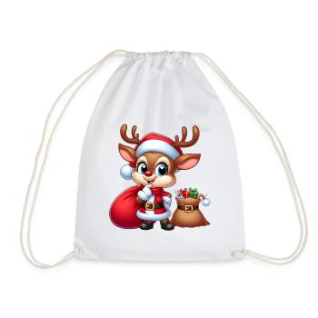 Rudolph 4 - Drawstring Bag - white - Front