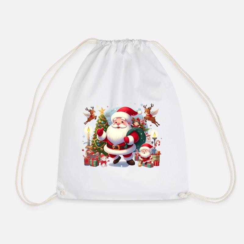santa - Drawstring Bag - white