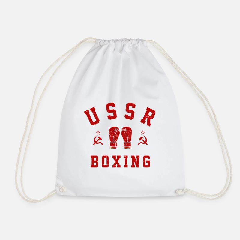 USSR Boxing - Drawstring Bag - white