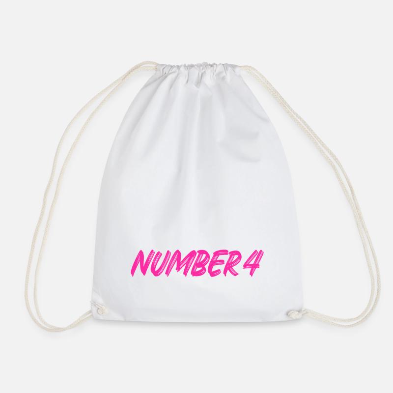 Number 4 - vier - vierter - vierte - 4 - Nummer 4 - Turnbeutel - Weiß