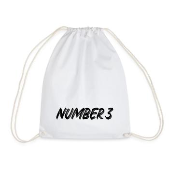 Number 3 - drei - dritter - dritte - 3 - Nummer 3 - Turnbeutel - Weiß - Vorne