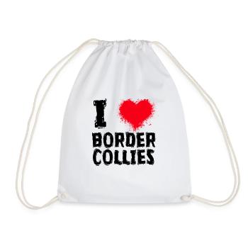 I LOVE BORDER COLLIE DOGS - Turnbeutel - Weiß - Vorne