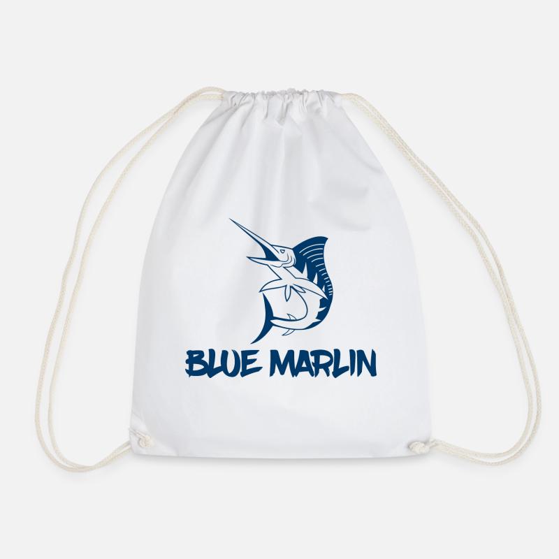 Angler - Angelsport - Blue Marlin - Geschenk - Turnbeutel - Weiß