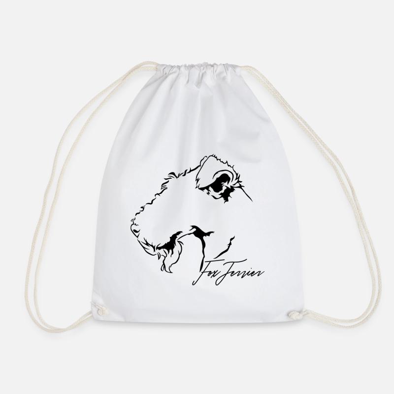 FOX TERRIER Profil Hunde Hund Wilsigns - Turnbeutel - Weiß