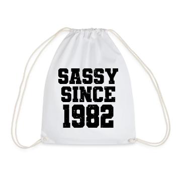 Sassy Since 1982 Funny 40th Birthday Men & Women - Drawstring Bag - white - Front