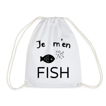 Je m' en fish humour jeu de mots cadeau drôle - Sac de sport léger - blanc - Devant