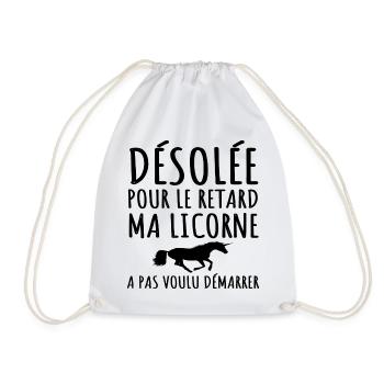 Licorne humour ma licorne a pas voulu démarrer - Sac de sport léger - blanc - Devant