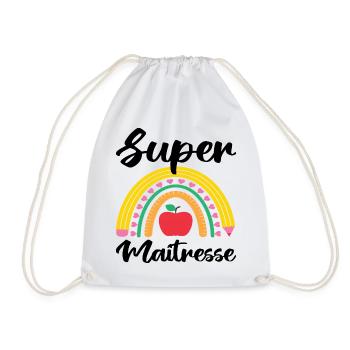 Super maitresse cadeau maîtresse d' école. - Sac de sport léger - blanc - Devant