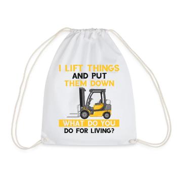 Warehouse drivers and warehouse workers for forklifts - Drawstring Bag - white - Front